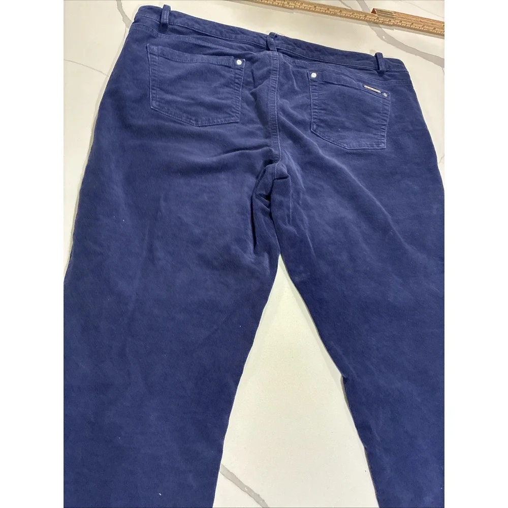 Michael Kors Women's Corduroy Skinny Corduroy Pants Blue Size 10